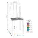 Ver imagem 3 de Kit 2 Cadeiras para Cozinha CC55 - A109 Cinza/Cromado/Marrom