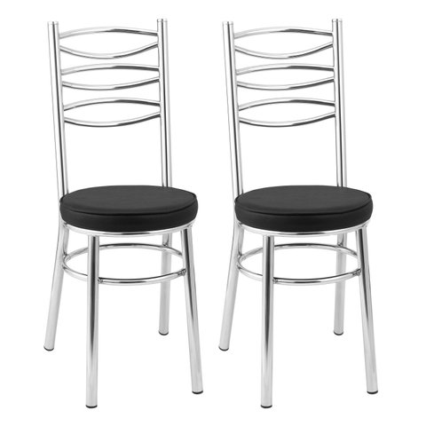 Kit 2 Cadeiras Cromadas Cc34 - A101