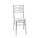 Ver imagem 2 de Kit 2 Cadeiras Cromadas CC34 - A102 Cinza/Cromado/Branco