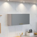 Ver imagem 1 de Armário de Cozinha para Geladeira 1 Porta Horizontal Basculante 80cm 100% MDF Essence Itatiaia Cinza/Fendi/Gris