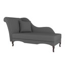 Ver imagem 3 de Divã Recamier Chaise Longue Valentina Clássico com Pés de Madeira Bouclê Cinza Escuro - Desk Design