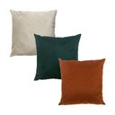 Ver imagem 1 de Kit 3 Capas para Almofada em Veludo Liso Quadrada 50x50 Terracota, Verde e Bege