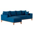 Ver imagem 2 de Sofá Beny com Chaise Esquerda, 1,40x2,60m, 4 Lugares, Linho, Base em Madeira.