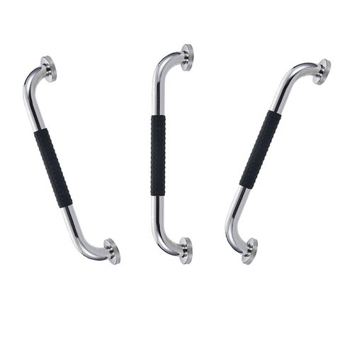 Barra de Apoio Inox 60cm Suporte Antiderrapante Kit 3 Unidades Banheiro Box Idoso Criança Gestante C