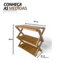 Ver imagem 6 de Estante Sanfonada Multiuso Dobrável 3 Prateleiras Floreira de Madeira - Maju Madeiral