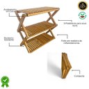 Ver imagem 2 de Estante Sanfonada Multiuso Dobrável 3 Prateleiras Floreira de Madeira - Maju Madeiral