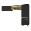 Ver imagem 2 de Armário Cozinha Modulada Compacta com Vidros 302cm 3 Peças Veneza Multimóveis Mp2299
