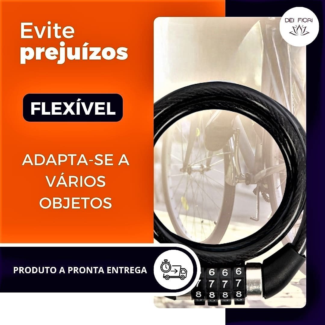 Corrente Cadeado Segurança Antifurto com Senha Segrego para Bicicleta Estepe 1 Metro X 2,5 Cm Forte - 3