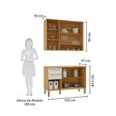 Ver imagem 4 de Armário de Cozinha Compacta Modulada 2 Peças 6 Portas com Tampo e Vidro 100% MDF Itália Espresso Móveis Bege/Amêndoa/Off White