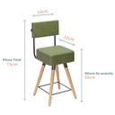 Ver imagem 3 de Banqueta Cadeira Decorativa Barcelona 73cm com Encosto Corano Verde - Desk Design