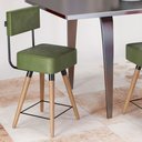 Ver imagem 2 de Banqueta Cadeira Decorativa Barcelona 73cm com Encosto Corano Verde - Desk Design