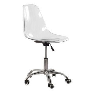 Cadeira Eames Transparente Empório Tiffany Office Cromada