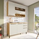 Ver imagem 1 de Cozinha Compacta 100% Mdf 2 Peças 6 Portas 2 Gavetas sem Tampo com Vidro Itália Espresso Móveis