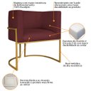 Ver imagem 6 de Kit Divã Luna 160cm Lado Esquerdo e 02 Poltronas Base de Ferro Dourado Suede Adj Decor Bordô
