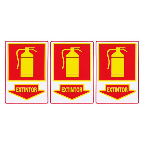Combo 3 Placas De Sinalização Extintor 20X30 Acesso - X-711 F9e