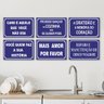 Kit 6 Placas Decorativas Frases Divertidas 20x13 cm Mdf - 1