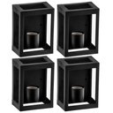 Ver imagem 1 de Kit 4 Arandelas Parede Muro Quadrada Lente Transparente Preto Grade E27 Dital