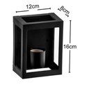 Ver imagem 2 de Kit 4 Arandelas Parede Muro Quadrada Lente Transparente Preto Grade E27 Dital