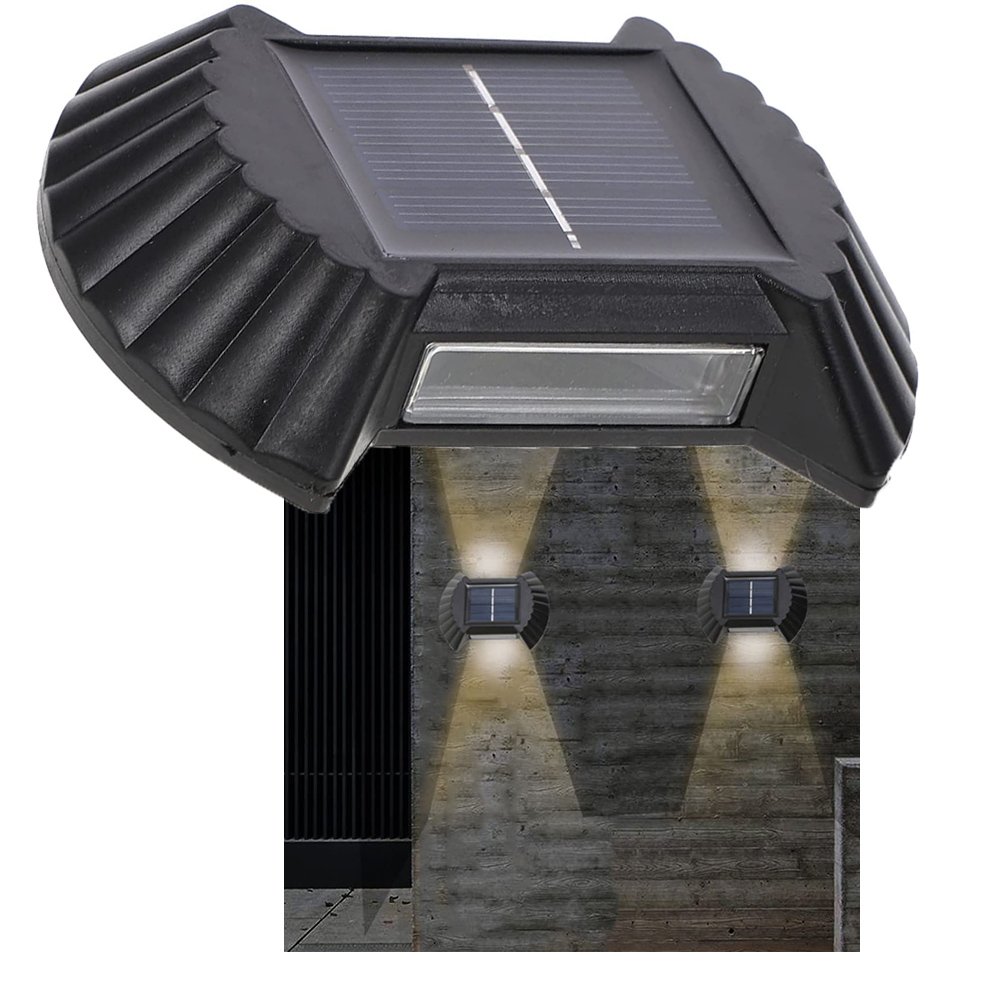 Luminaria Solar Parede Balizador Led Spot Decorativa Resistente Agua Iluminaçao Quintal Garagem