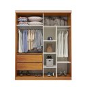 Ver imagem 2 de Guarda Roupa Solteiro Titan 2 Portas de Correr 2 Gavetas MDF Naturale-Off 138cm Bom Pastor Móveis