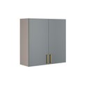 Ver imagem 3 de Armário Aéreo 2 Portas 80cm 100% MDF Dobradiças Slow Motion Essence Itatiaia Cinza/Fendi/Gris
