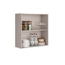 Ver imagem 5 de Armário Aéreo 2 Portas 80cm 100% MDF Dobradiças Slow Motion Essence Itatiaia Cinza/Fendi/Gris