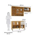 Ver imagem 3 de Armário de Cozinha Compacta 3 Peças 7 Portas sem Tampo com Vidro 100% MDF Itália Espresso Móveis