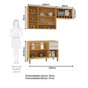 Ver imagem 4 de Armário de Cozinha Compacta Modulada 3 Peças 7 Portas sem Tampo com Vidro 100% MDF Itália Espresso Móveis Bege/Amêndoa/Off White