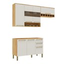 Ver imagem 2 de Armário de Cozinha Compacta 3 Peças 7 Portas sem Tampo com Vidro 100% MDF Itália Espresso Móveis