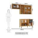 Ver imagem 4 de Armário de Cozinha Compacta Modulada 3 Peças 7 Portas sem Tampo com Vidro 100% MDF Itália Espresso Móveis Cinza/Amêndoa/Chumbo