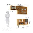 Ver imagem 3 de Armário de Cozinha Compacta 3 Peças 7 Portas sem Tampo com Vidro 100% MDF Itália Espresso Móveis