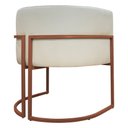 Ver imagem 6 de Poltrona Decorativa Recepção Luna Base de Ferro Bronze - Bege Corino