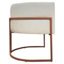 Ver imagem 5 de Poltrona Decorativa Recepção Luna Base de Ferro Bronze - Bege Corino