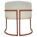 Ver imagem 7 de Poltrona Decorativa Recepção Luna Base de Ferro Bronze - Bege Corino