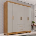 Ver imagem 1 de Guarda-roupa Casal 6 Portas 2 Gavetas Estrela Premium