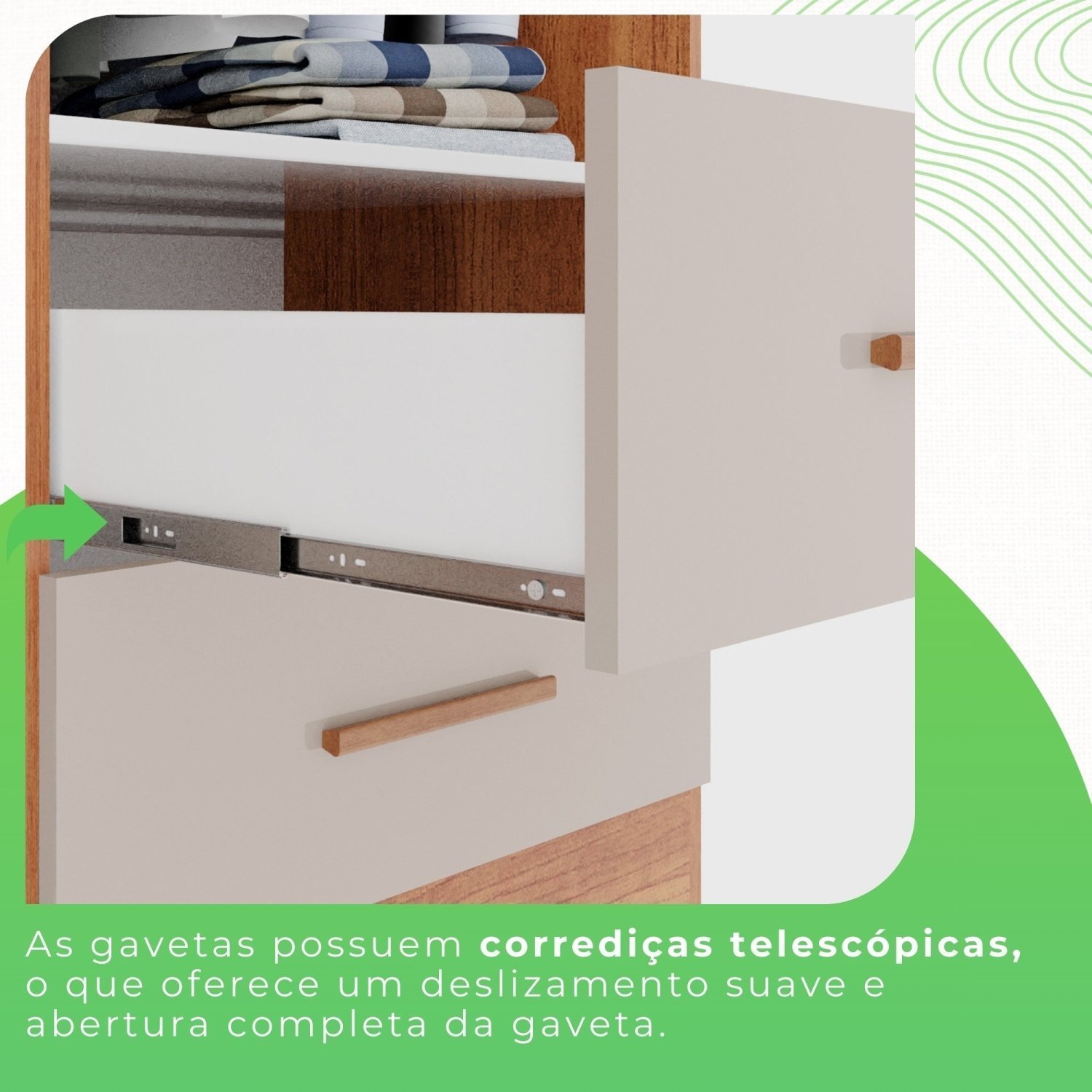 Guarda-roupa Casal 6 Portas 2 Gavetas Estrela Premium - 10