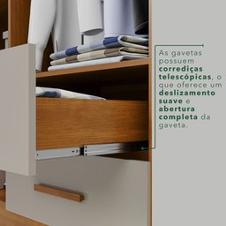 Guarda-roupa Casal 6 Portas 2 Gavetas Estrela Premium - 10