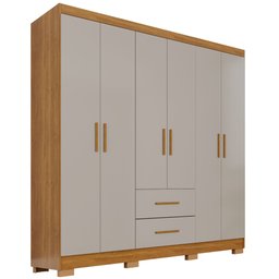 Guarda-roupa Casal 6 Portas 2 Gavetas Estrela Premium - 2