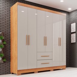Guarda-roupa Casal 6 Portas 2 Gavetas Estrela Premium - 1
