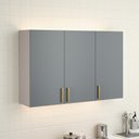 Ver imagem 1 de Armário Aéreo 3 Portas 120cm 100% MDF Dobradiças Slow Motion Essence Itatiaia Cinza/Fendi/Gris