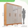 Guarda-roupa Casal com Espelho 6 Portas 2 Gavetas Estrela Premium - 4