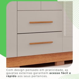 Guarda-roupa Casal com Espelho 6 Portas 2 Gavetas Estrela Premium - 6