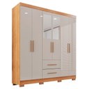 Ver imagem 2 de Guarda-roupa Casal com Espelho 6 Portas 2 Gavetas Estrela Premium