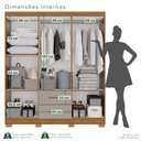 Ver imagem 6 de Guarda-Roupa Casal com Espelho 6 Portas 2 Gavetas Estrela Premium Off White/Cinamomo/Off-White