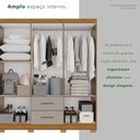 Ver imagem 5 de Guarda-Roupa Casal com Espelho 6 Portas 2 Gavetas Estrela Premium Off White/Cinamomo/Off-White