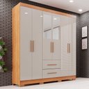 Ver imagem 1 de Guarda-roupa Casal com Espelho 6 Portas 2 Gavetas Estrela Premium