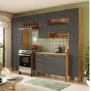 Ver imagem 1 de Cozinha Completa 100% Mdf 5 Peças 13 Portas 2 Gavetas com Tampo e Vidro Itália Espresso Móveis