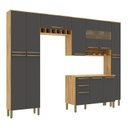 Ver imagem 2 de Cozinha Completa 100% Mdf 5 Peças 13 Portas 2 Gavetas com Tampo e Vidro Itália Espresso Móveis