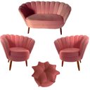 Ver imagem 1 de Conjunto Pétala Namoradeira + 2 Poltrona + Puff Decorativo Sofá Salão Sala Estar Escritório