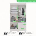 Ver imagem 6 de Guarda-roupa Solteiro 4 Portas 2 Gavetas Estrela Premium